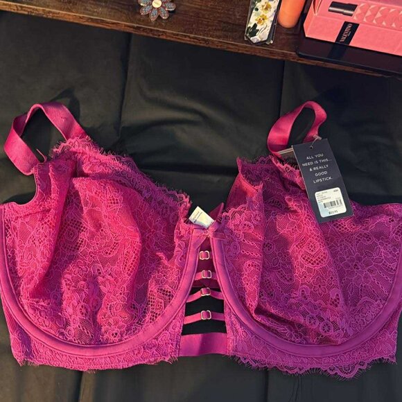 Lane Bryant Cacique Lace Pink Bra - 40H NEW w/tag - Picture 2 of 3